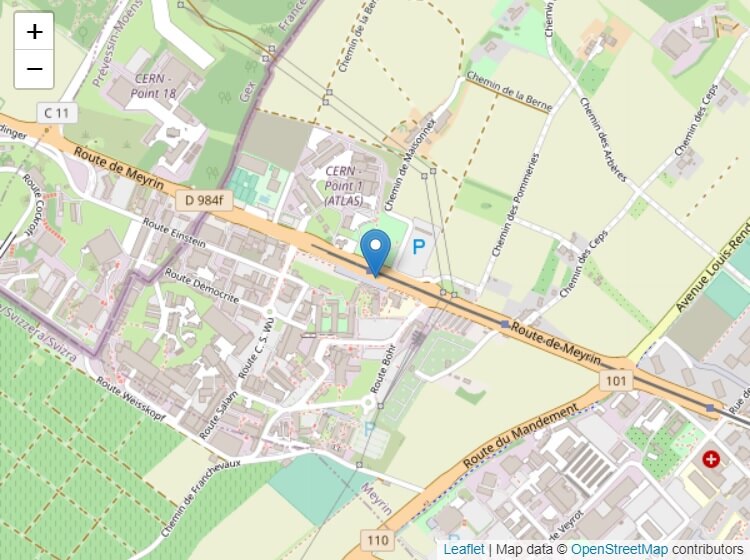 Leaflet.js (with OpenStreetMap tiles) example: Single-location map viewer.